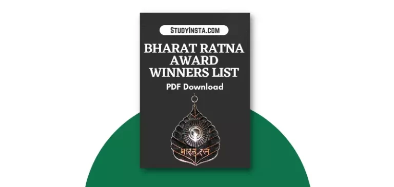 Bharat Ratna Award Winners List PDF Download