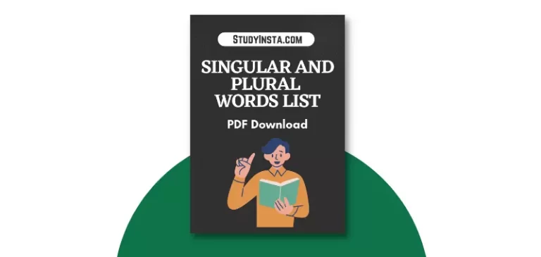 Singular and Plural Words List - PDF Download